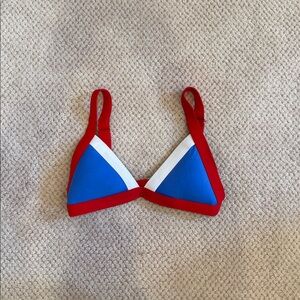 Red and Blue Bikini Top